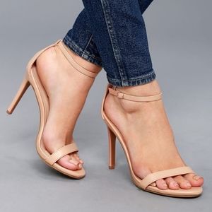 Lulu’s Loveliness Nude Ankle Strap Heels